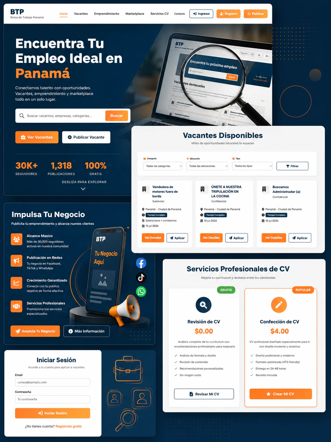 Proyecto web desarrollado por DOT Creative Lab en Panamá